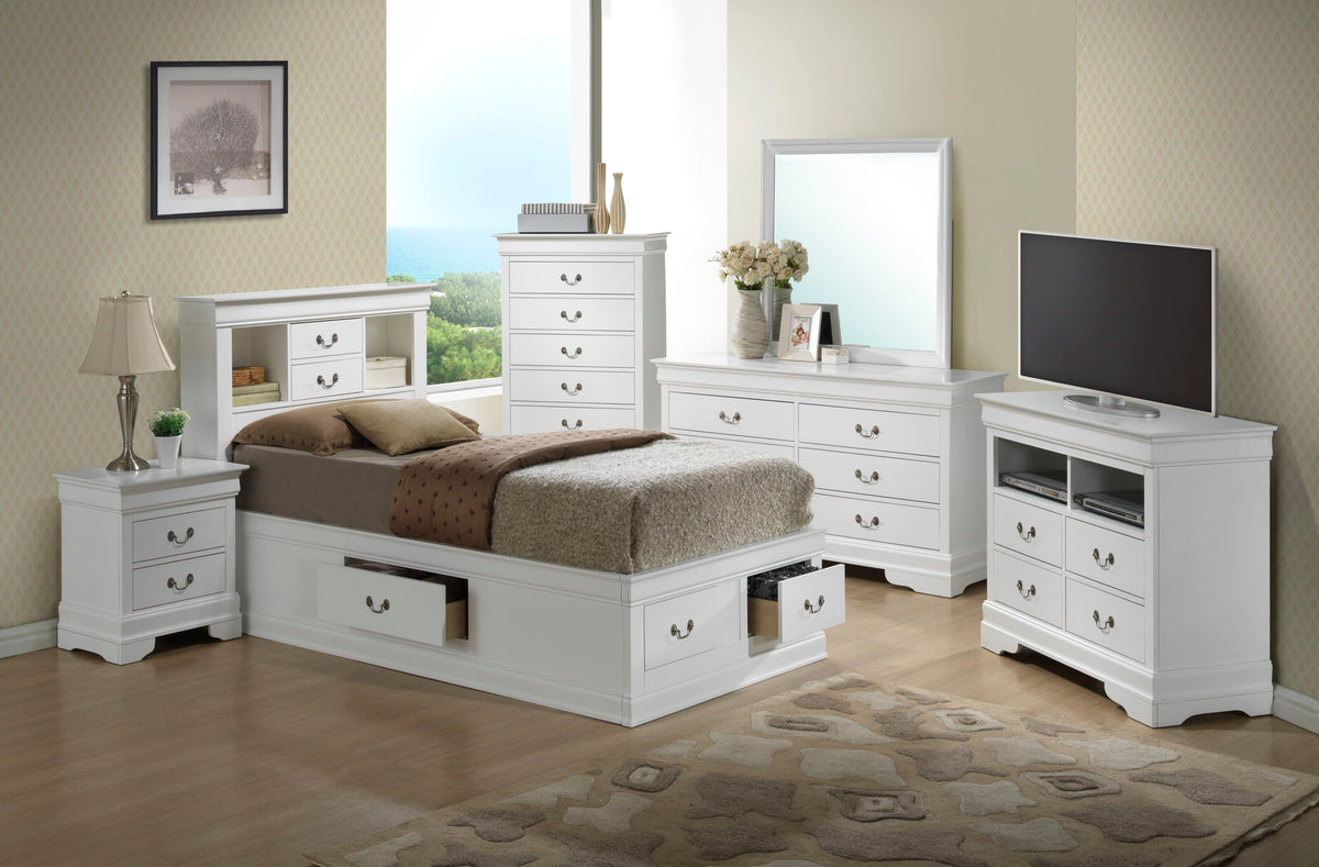 Traditional Style Bookcase Storage Bed