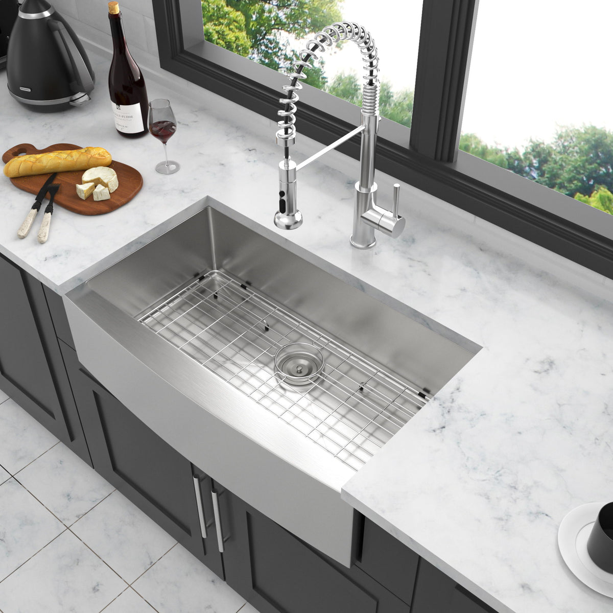 Farmhouse Kitchen Sink Stainless Steel Apron Front