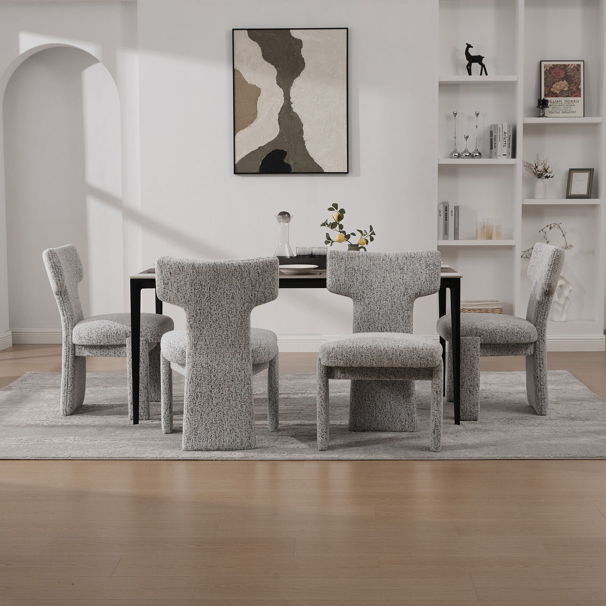 Armless Curved Back Accent Chairs