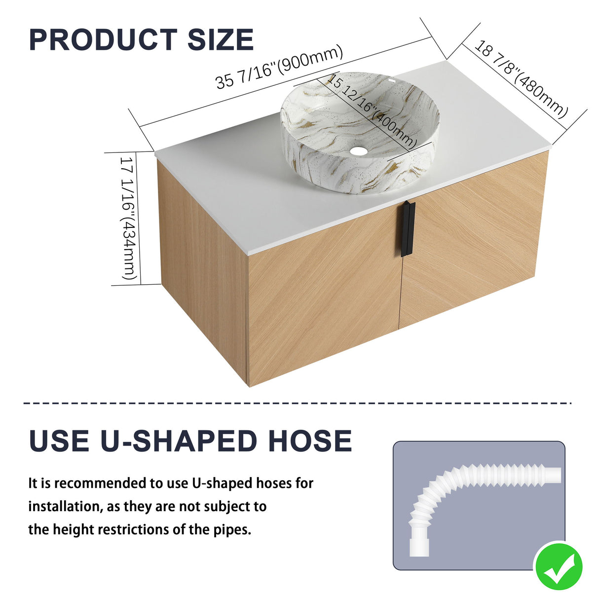 Wall Mounted Bathroom Vanity & Art Sink