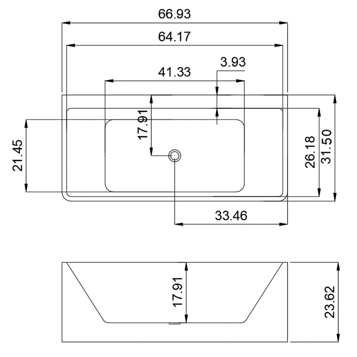 Xavier - Single Massage Bathtub, Equipped With Gfci Plug And Ul Certified Water Pump, Upc Certified Drain - Milk White