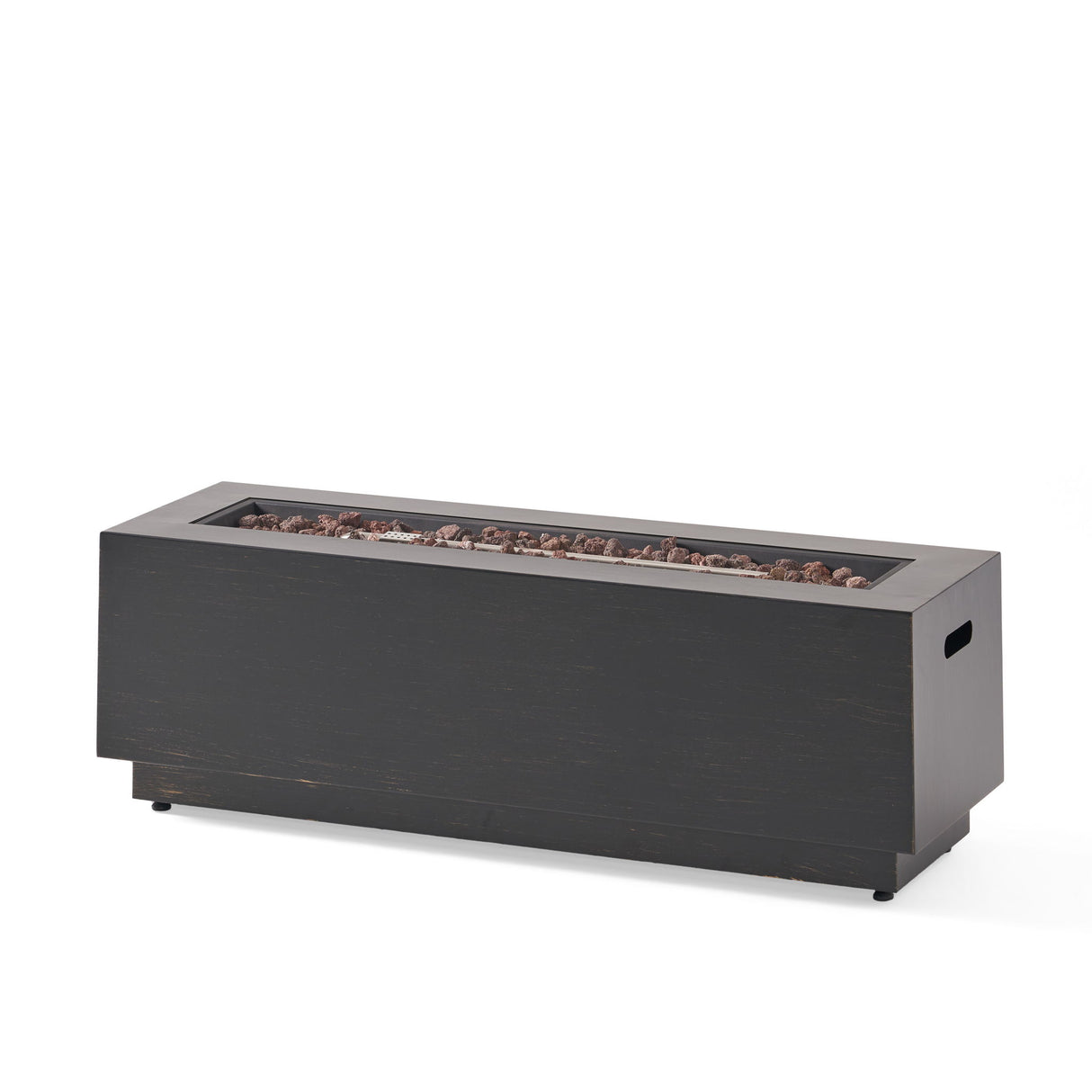 Modern Outdoor Iron Propane Fire Pit, 50, 000 Btu, Sleek Design - Brown / Gold