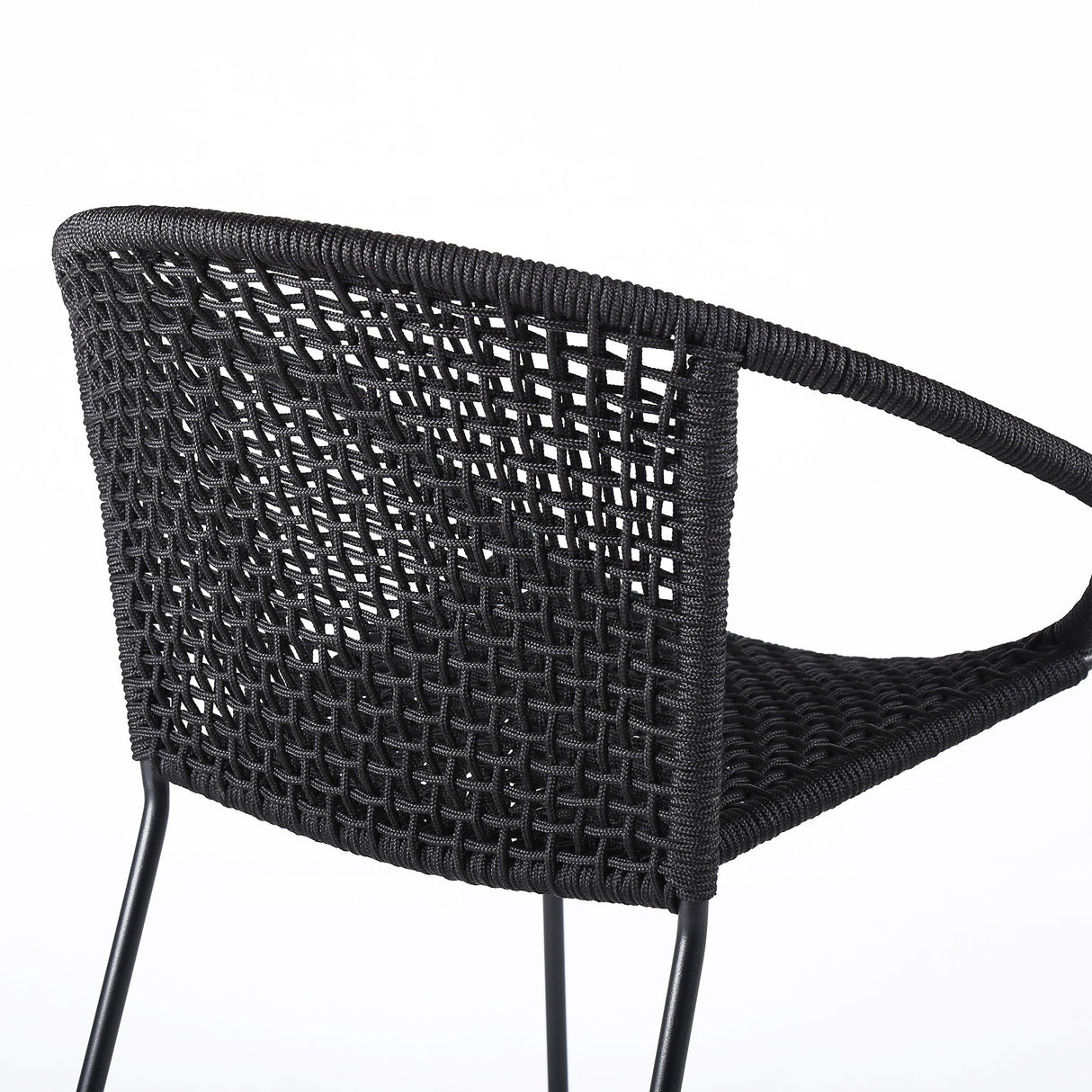 Snack - Indoor / Outdoor Stackable Steel Dining Chair (Set of 2) - Black