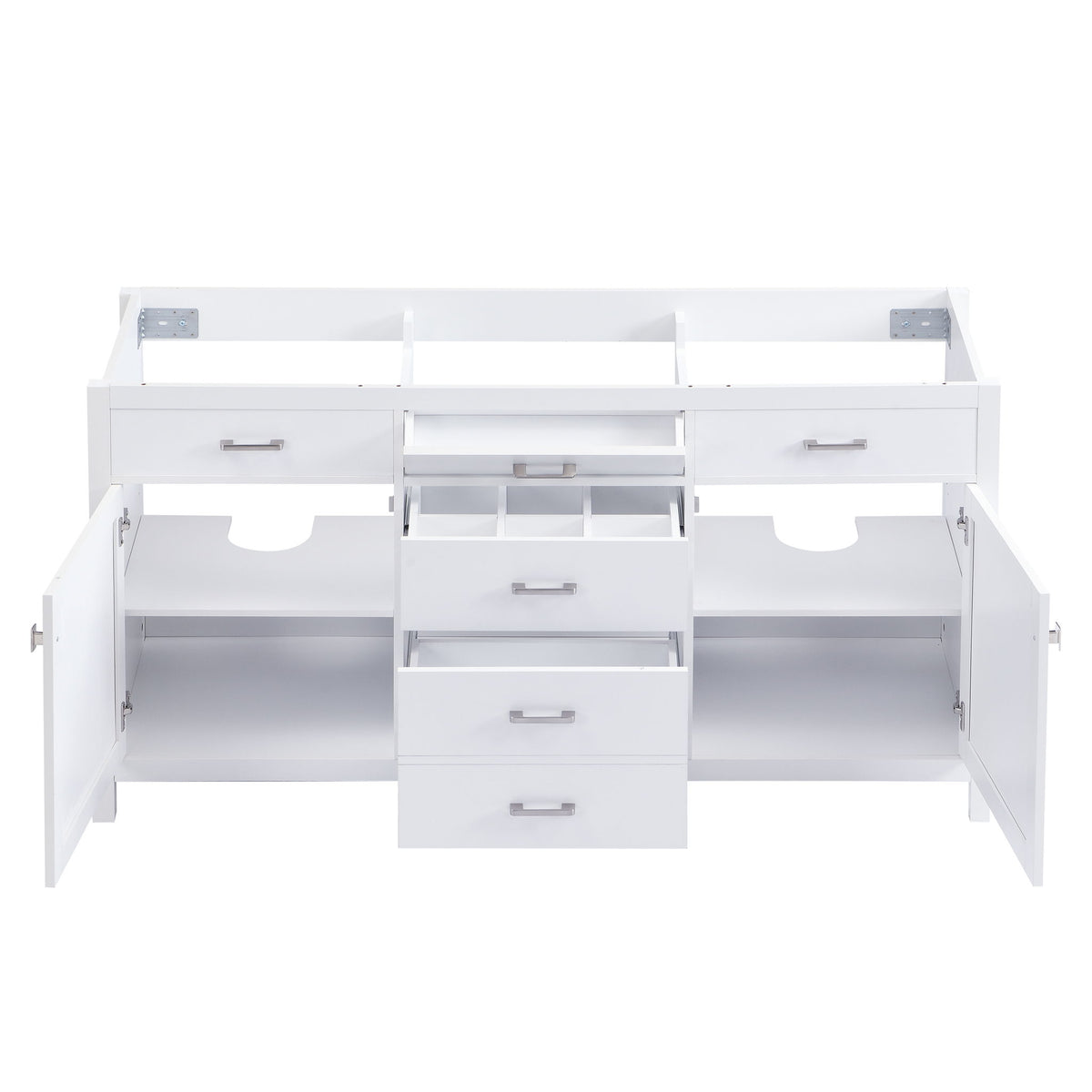 Bathroom Vanity Cabinet Only With Soft Closing Doors & Drawers, Adjustable Shelves - White