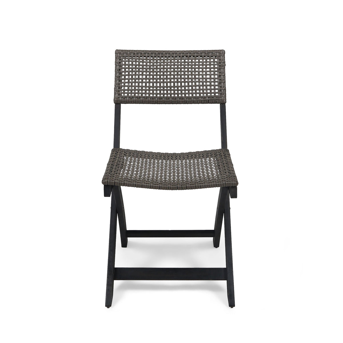 Bistro Foldable Chair With Wicker Backrest