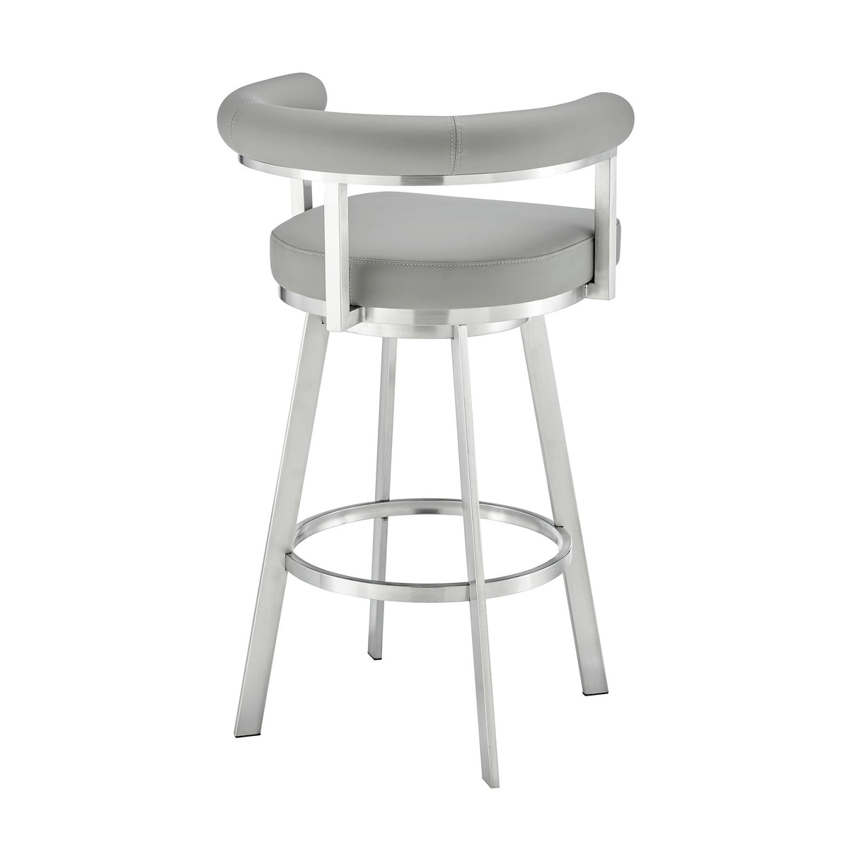 Nolagam - Swivel Bar Stool - Brushed Stainless Steel