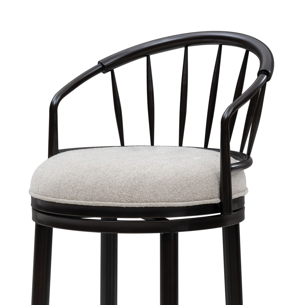 Luther - Commercial Grade Steel Frame Fabric Upholstered Swivel Counter Height Barstool