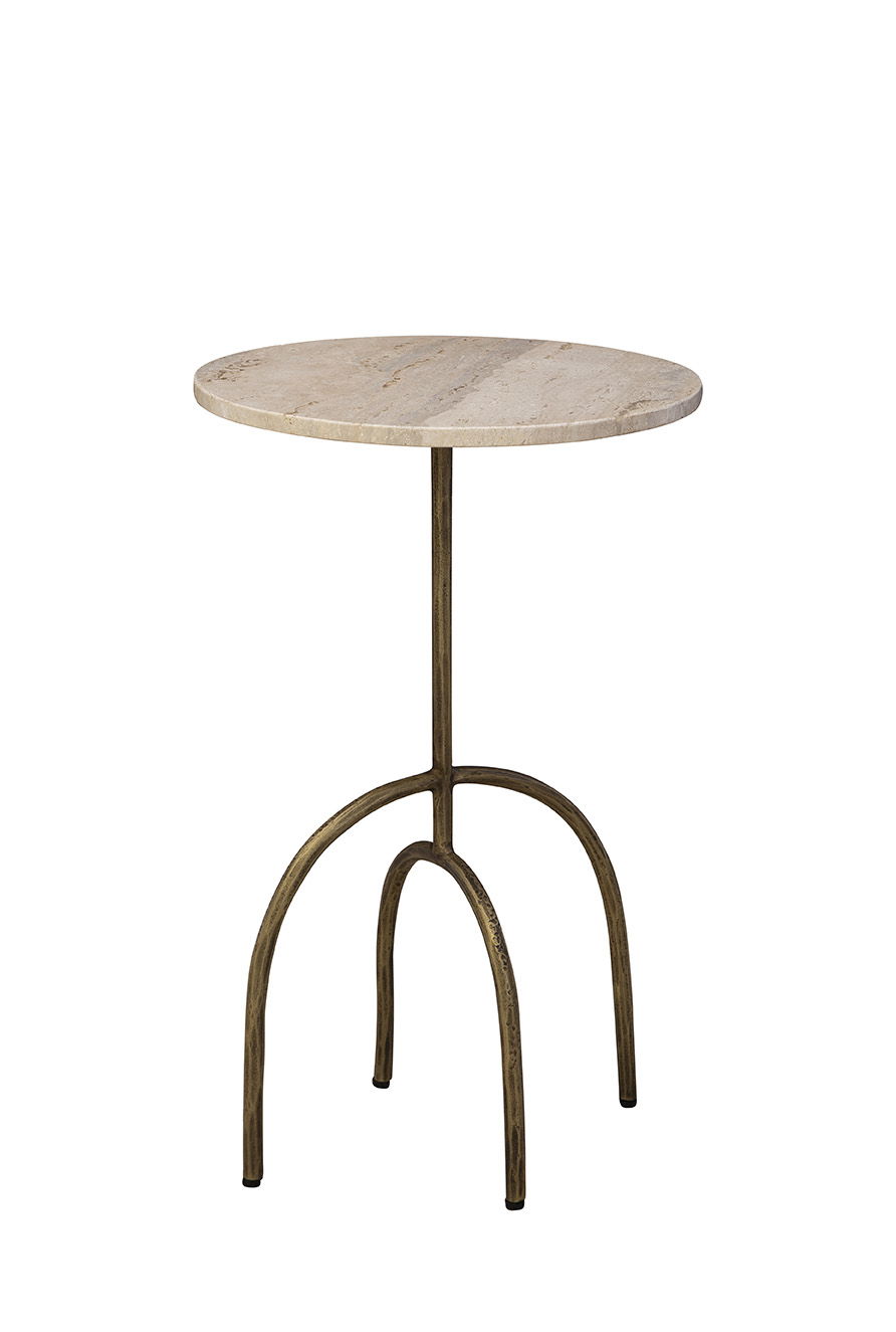Jasper - Side Table - Beige / Gold