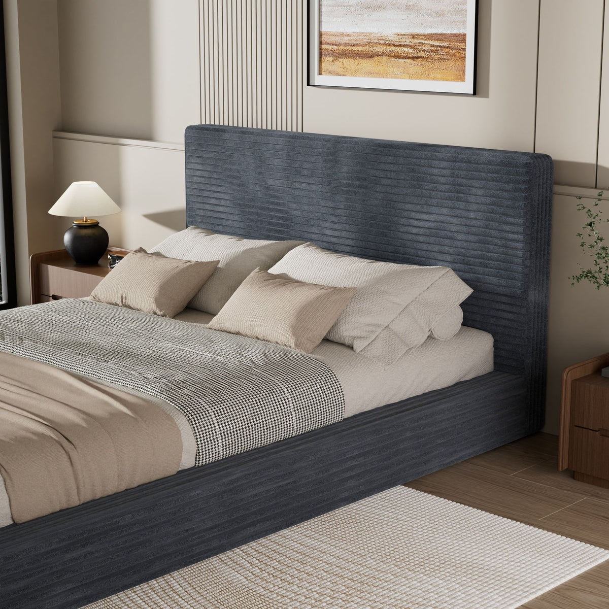 Airframe - Upholstered Bed Frame, Cloud Soft Headboard
