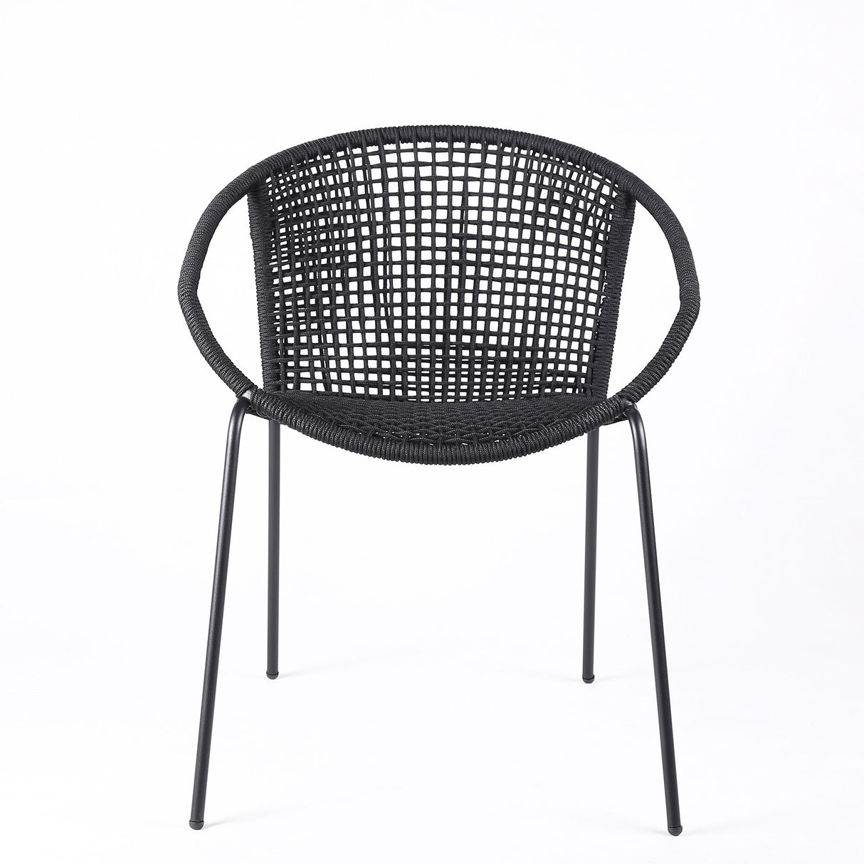 Snack - Indoor / Outdoor Stackable Steel Dining Chair (Set of 2) - Black