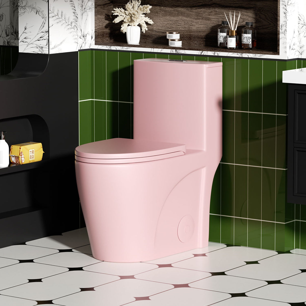 1 Piece Toilet With Tornado Flush, Dual Flush, And ADA Height Comfort Chair
