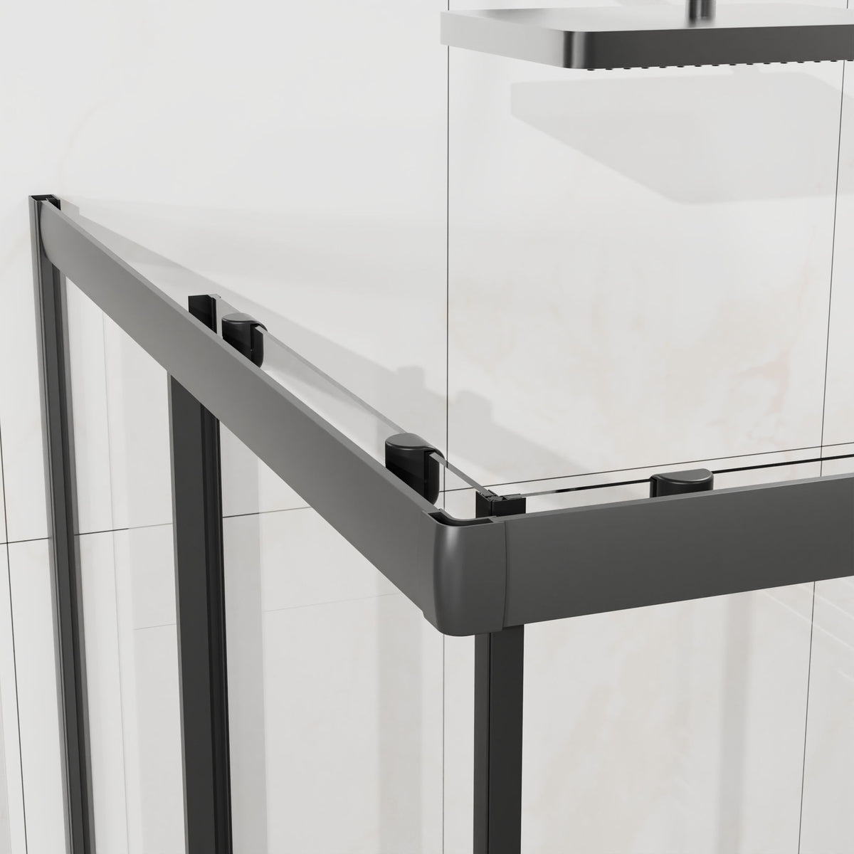 Corner Shower Enclosure, Double Sliding Door & Shower Base