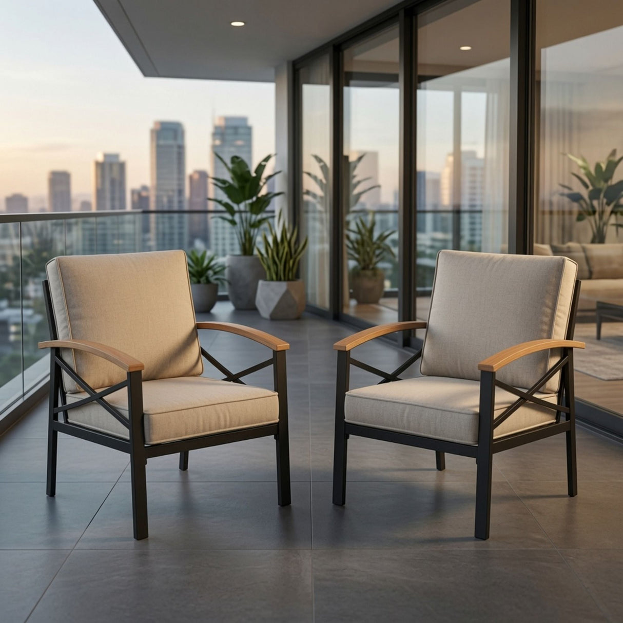 Outdoor Patio Armchair, All Weather (Set of 2)