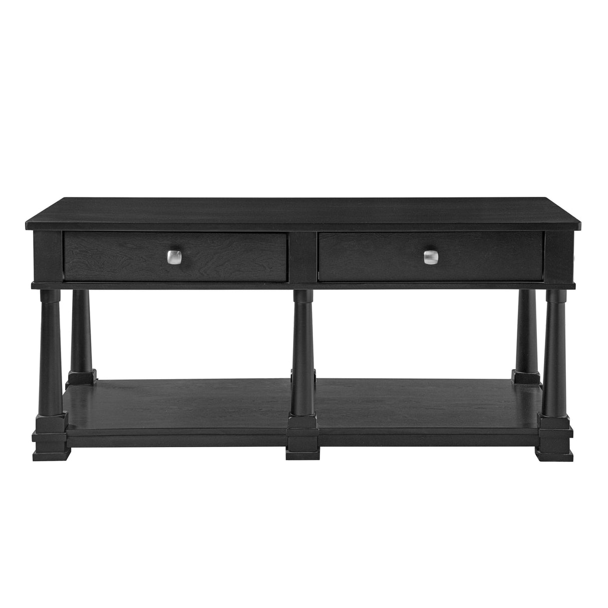 Coffee Table With 2 Storage Drawers & Lower Open Shelf