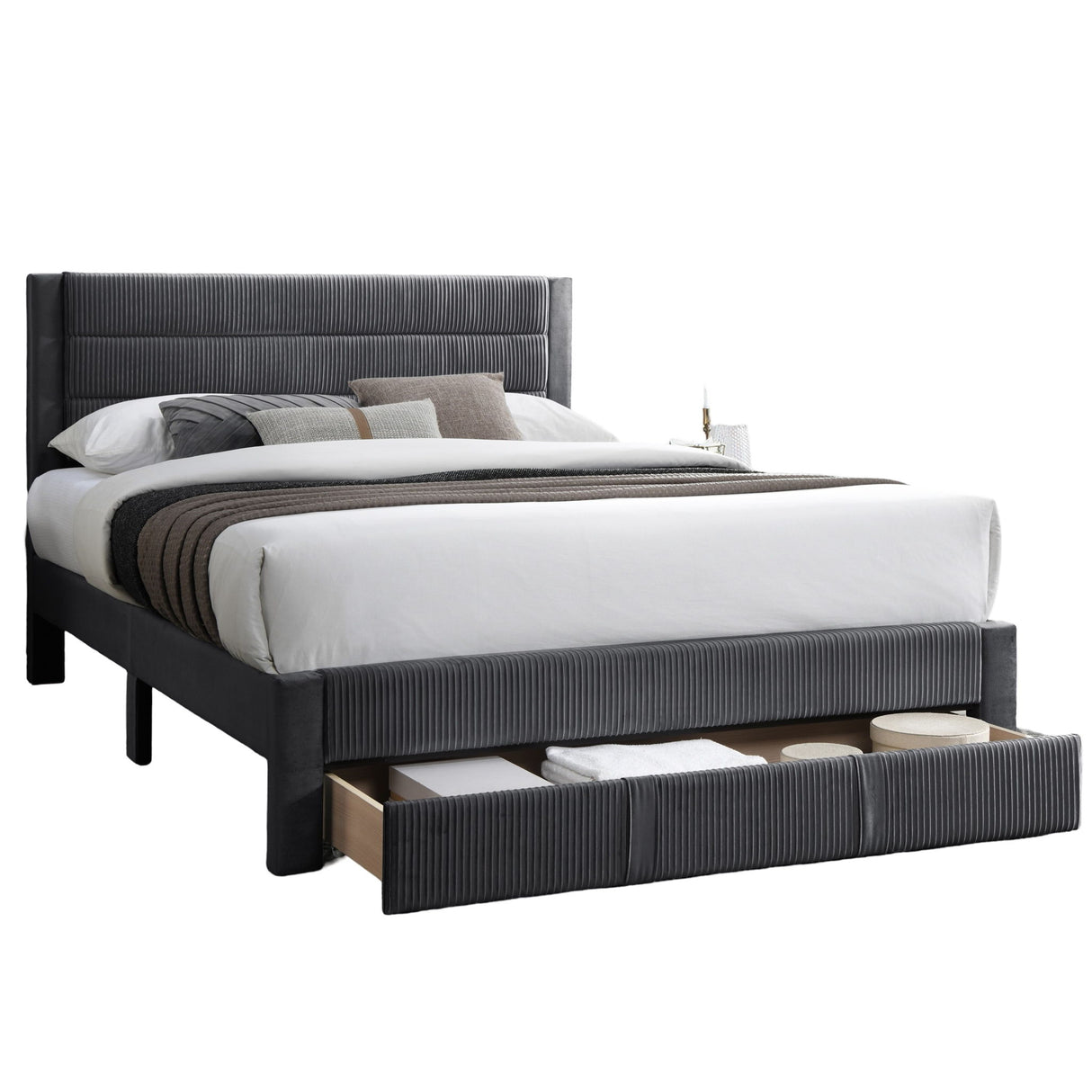 Contemporary Bed With Storage Drawer