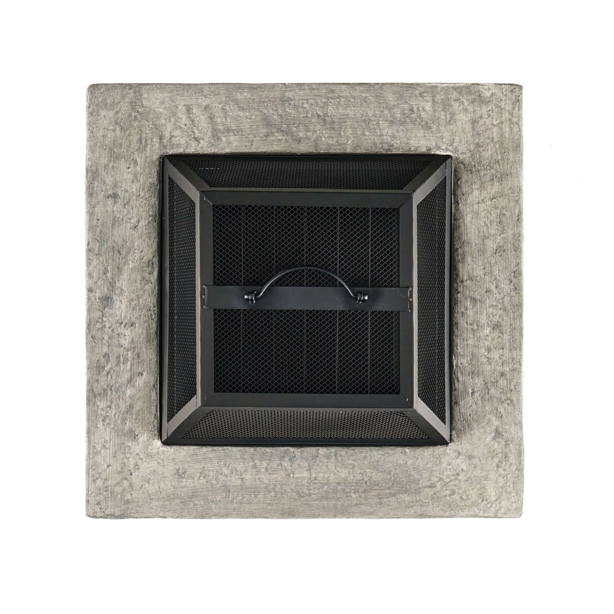 Outdoor Wood Burning Magnesium Oxide Fire Pit with Lid in Stone Gray