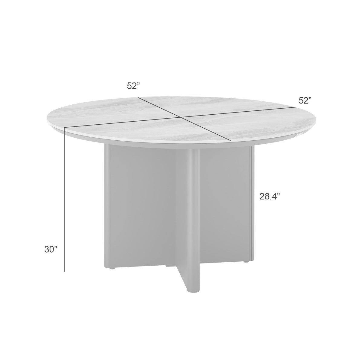 Ciela - Outdoor Round Sintered Stone Dining Table With Sculptural Cross Aluminum Base - Dark Bronze