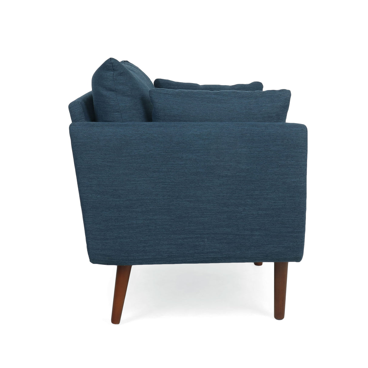Luminate - Upholstered Fabric Club Chair With Tapered Legs And 2 Accent Pillows - Navy Blue