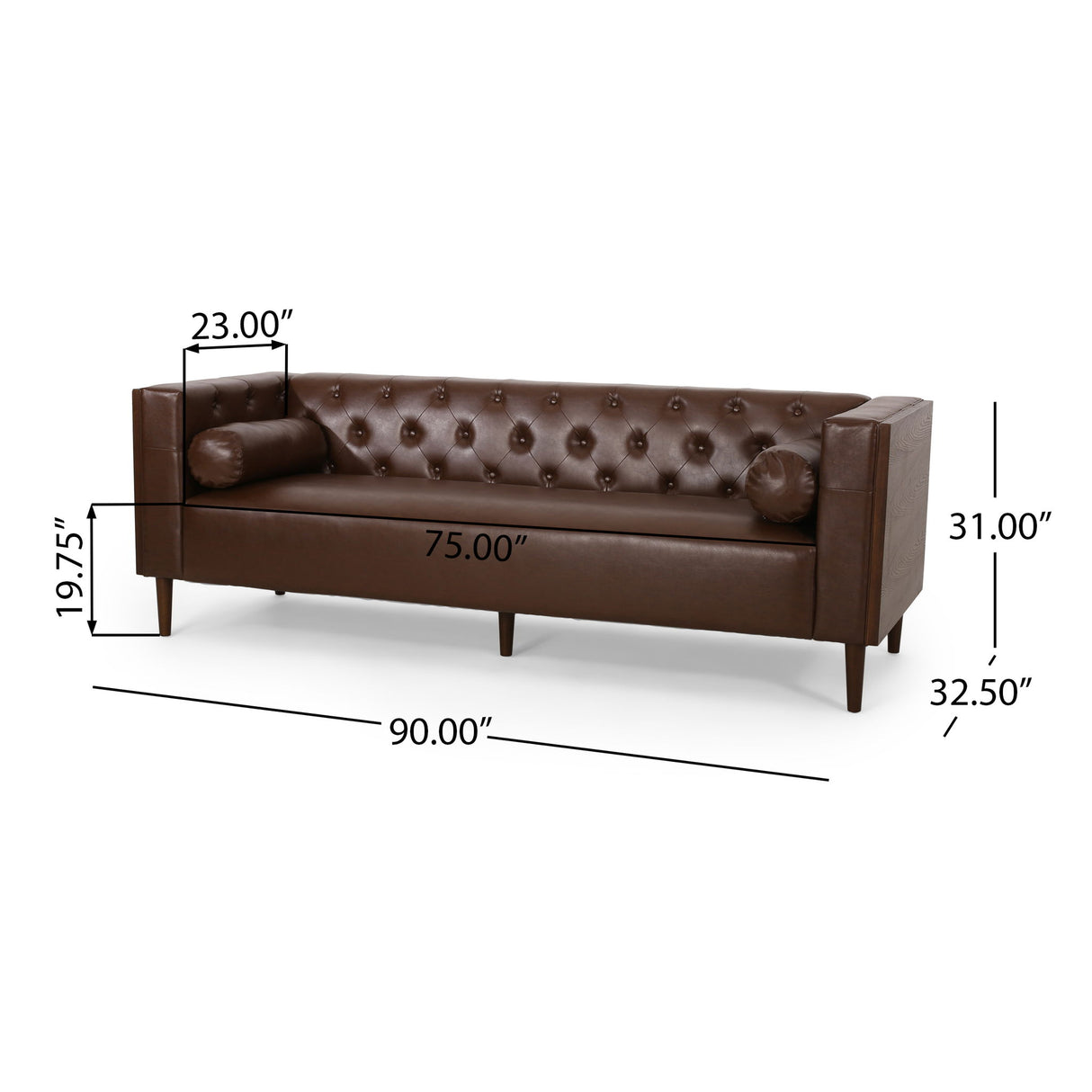 Contemporary 3 Seater Sofa With Tufted Design