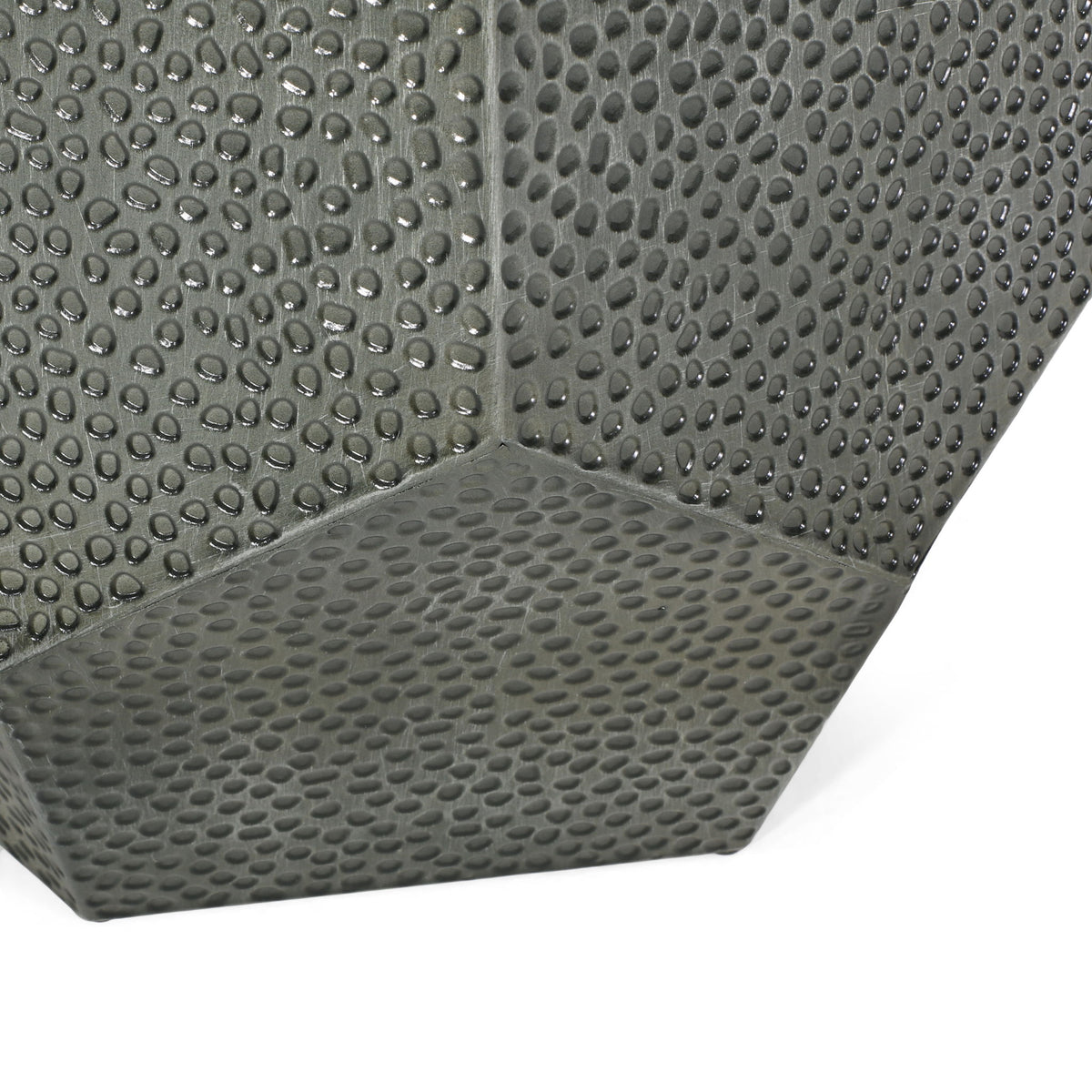 Modern Hammered Iron Geometric End Table