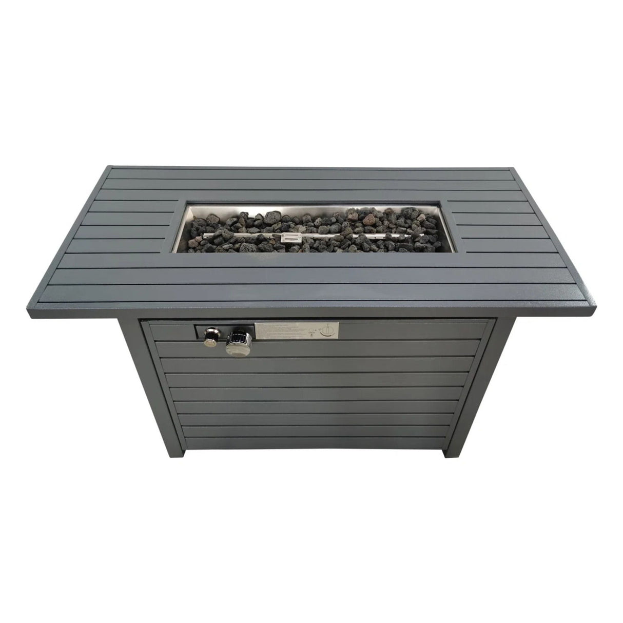 Outdoor Fire Pit Table Garden Heater Dual Fuel Steel 42x25in