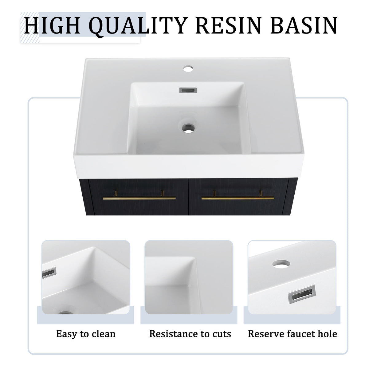 Modern Wall Mounted Bathroom Vanity With Left Sink And Storage Rack