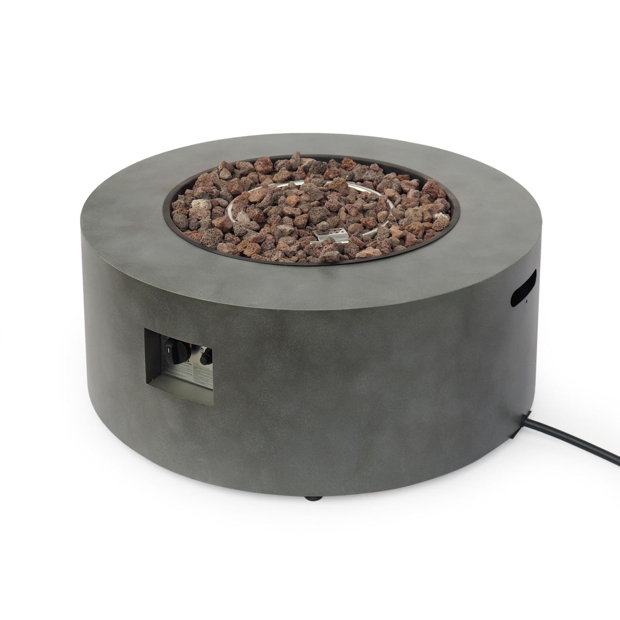 Round Propane Fire Pit Table Modern Outdoor Patio Heater 40000 BTU