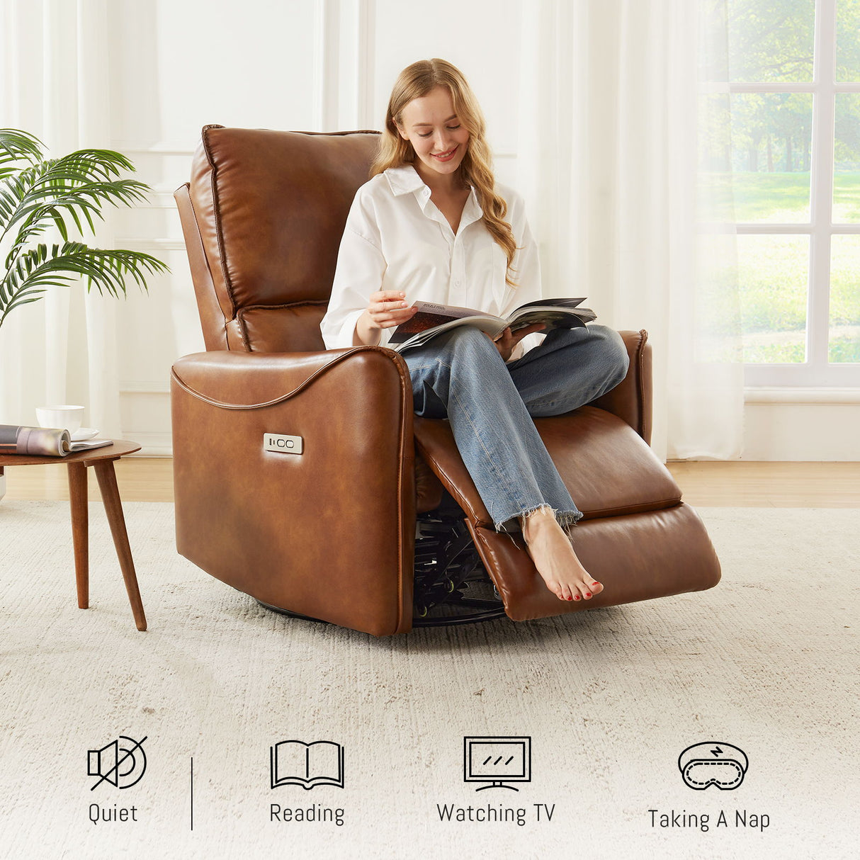 Electric Recliner Chair With Rocker And Swivel