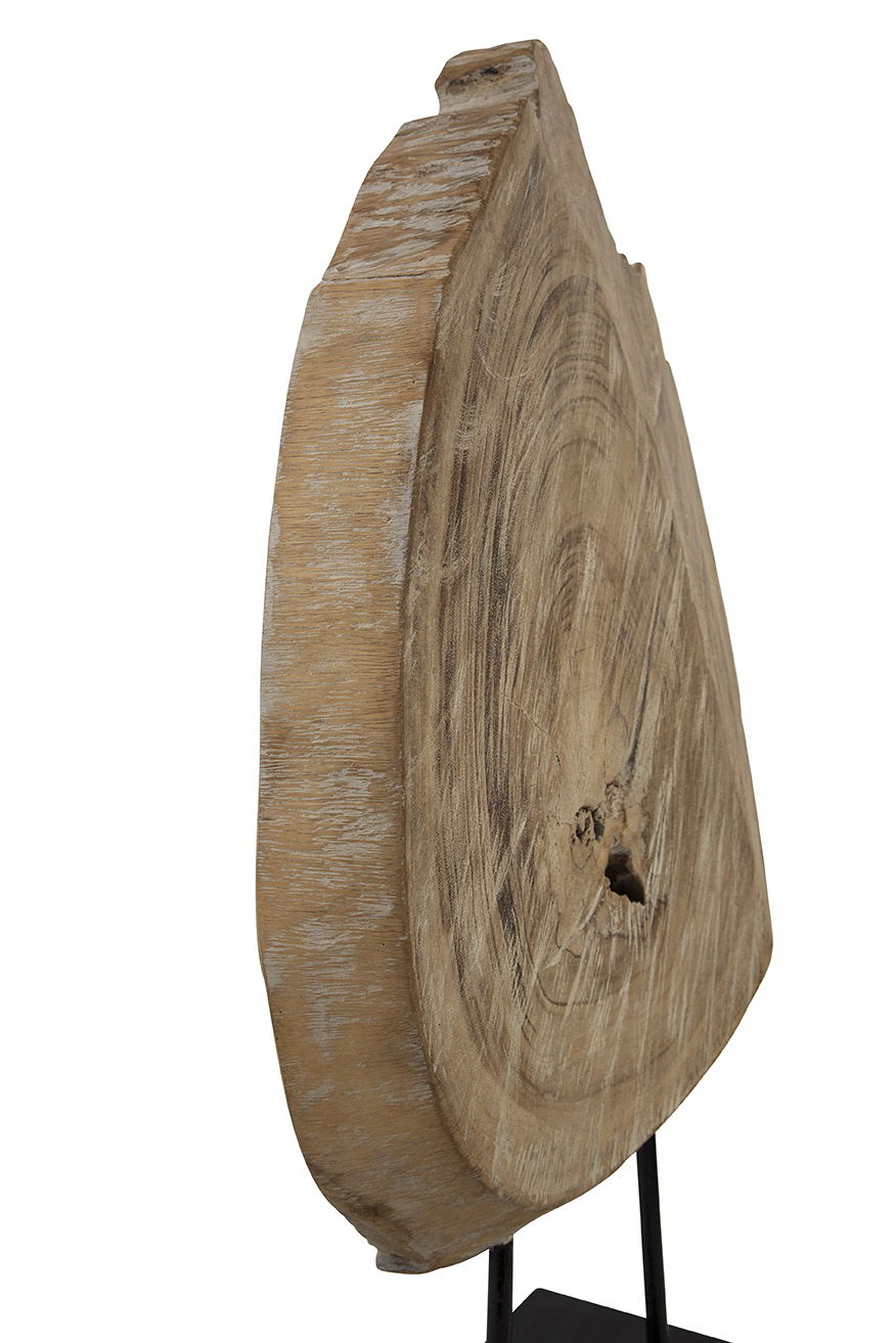 Wood Sculpture - Light Brown / Black