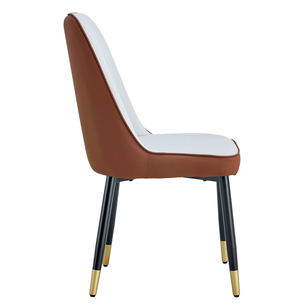 Modern Light And Dining And Living Room Chairs WithCushion And Metal Legs (Set of 2) - Brown / Light Gray