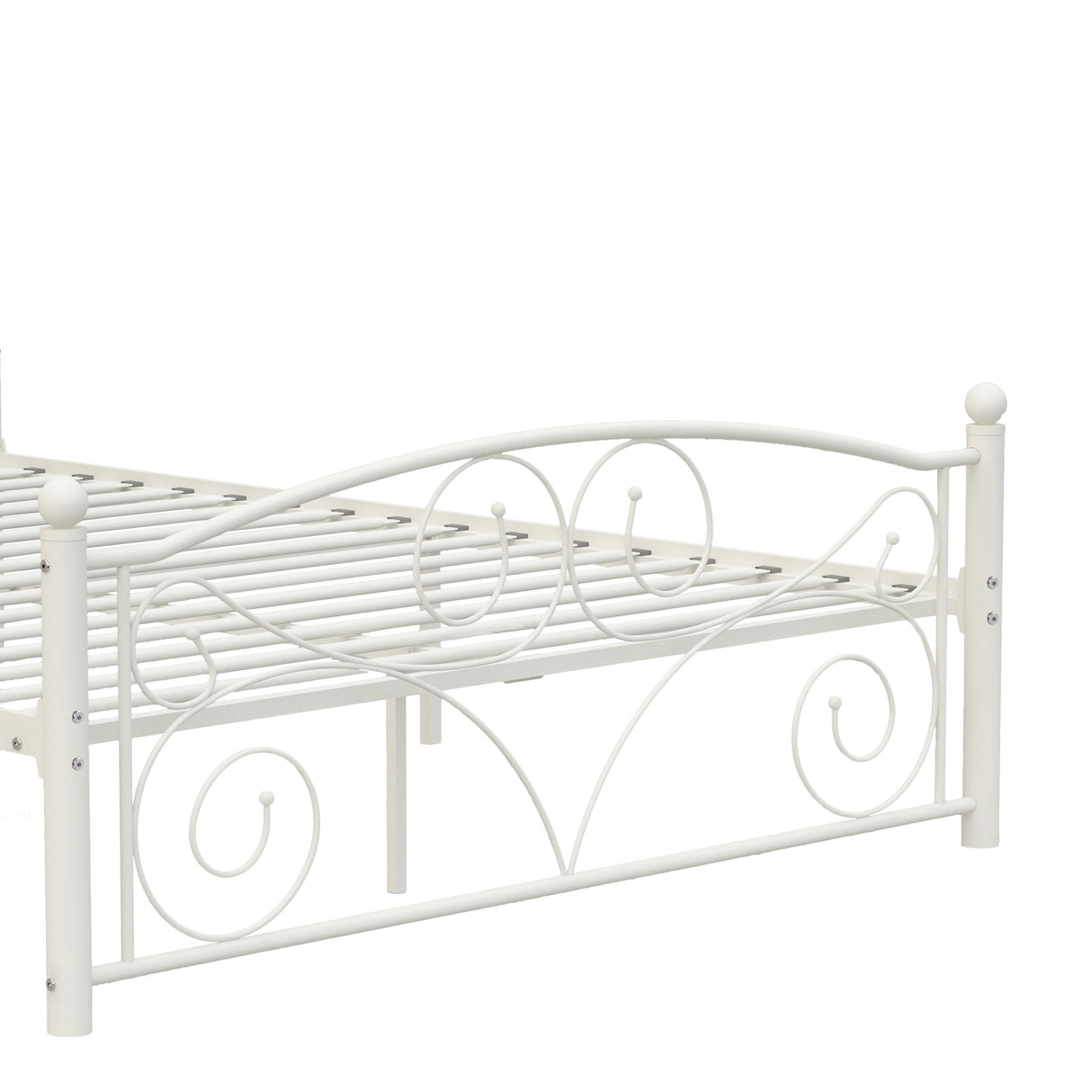 Unique Flower Sturdy System Metal Bed Frame With Headboard And Footboard