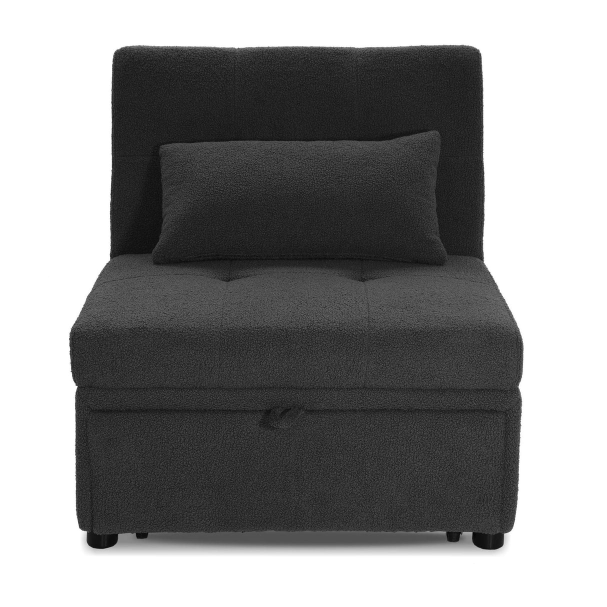 Sleeper Sofa Chair, Convertible Pull Out Bed Couch - Black