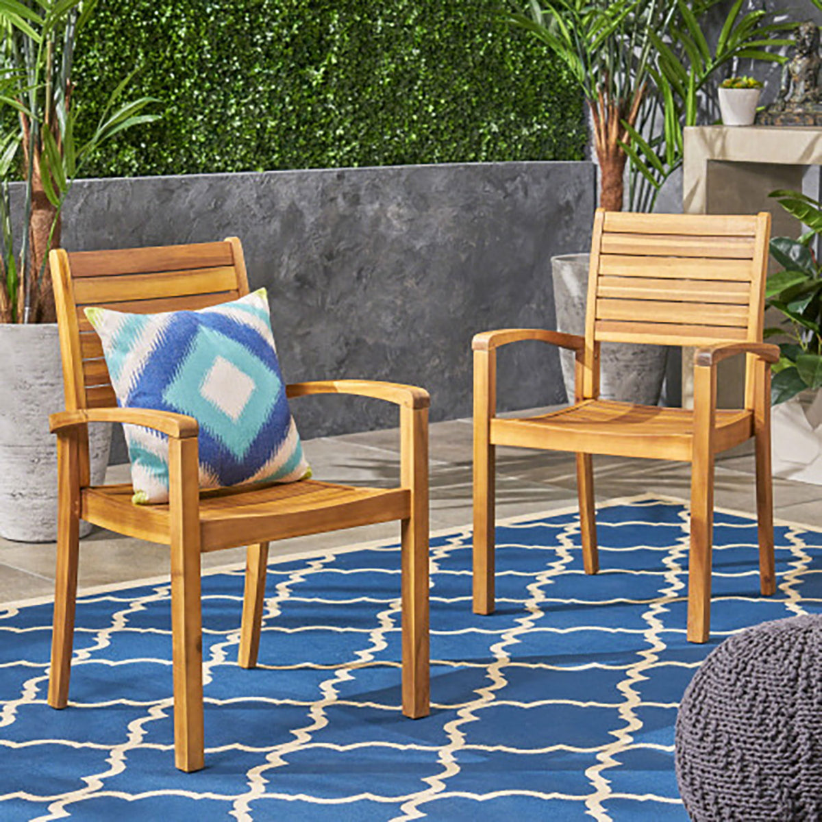 Outdoor Dining Chair, Stacking Design For Patio