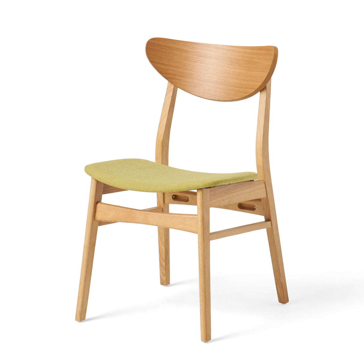 Contemporary Fabric Dining Chair With Wood And Sleek Design - Green