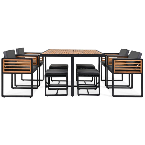 9-Pieces Acacia Wood Patio Dining Set