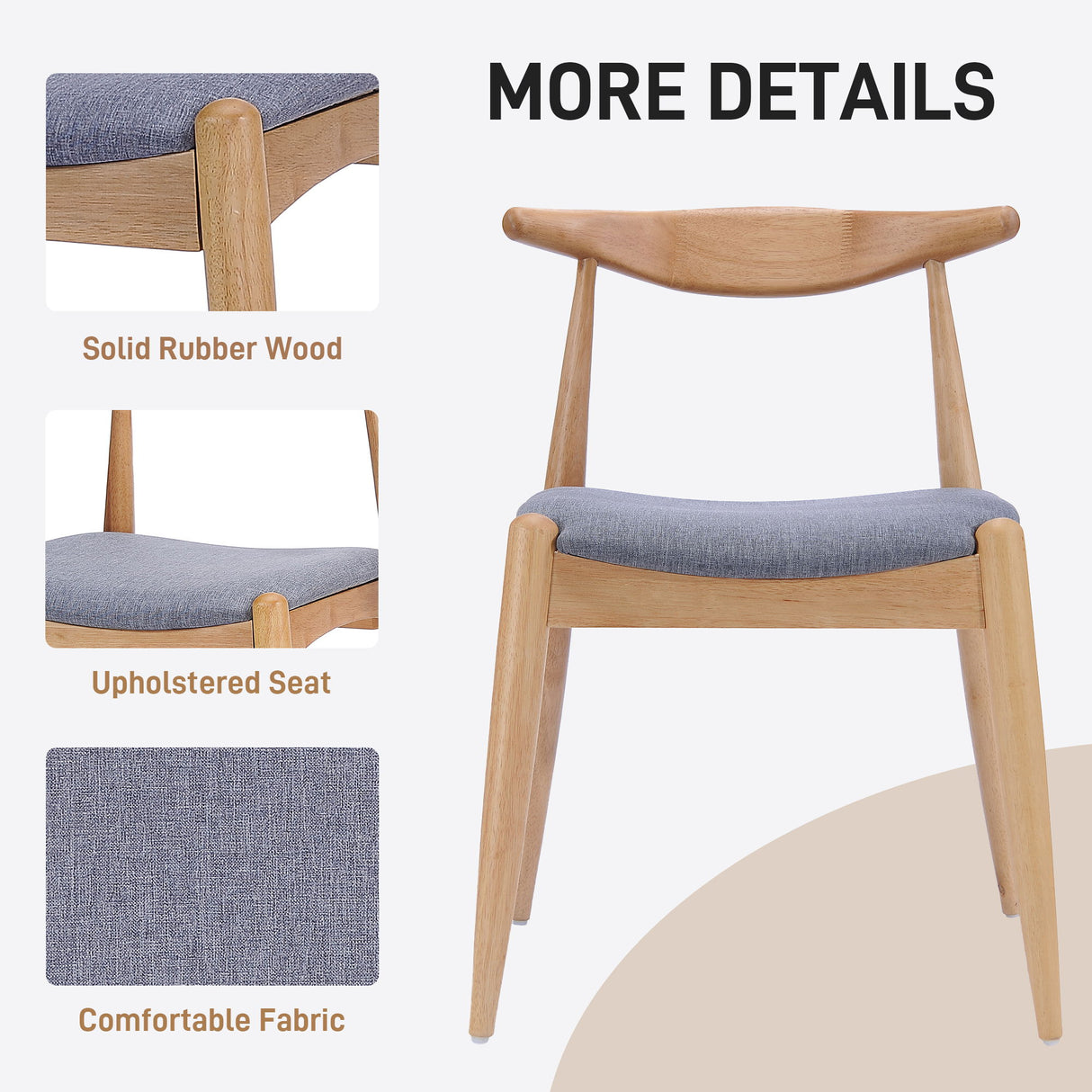 Elegant Dining Chairs With Ergonomic Backrest & Comfort Cushions (Set of 2)