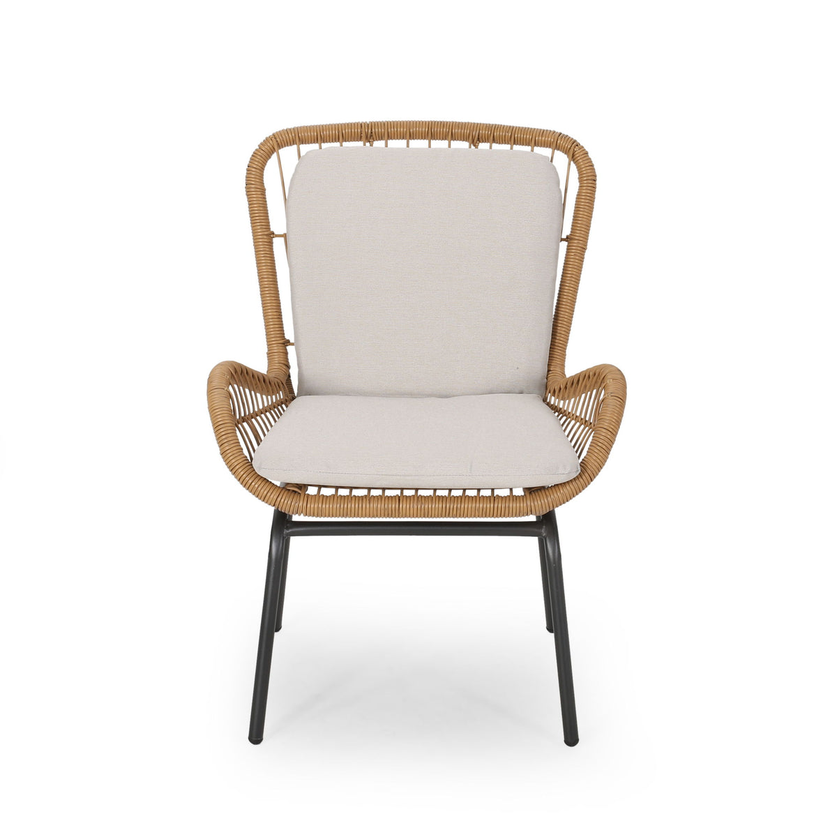 Outdoor Wicker Club Chair With Cushions (Set of 2)
