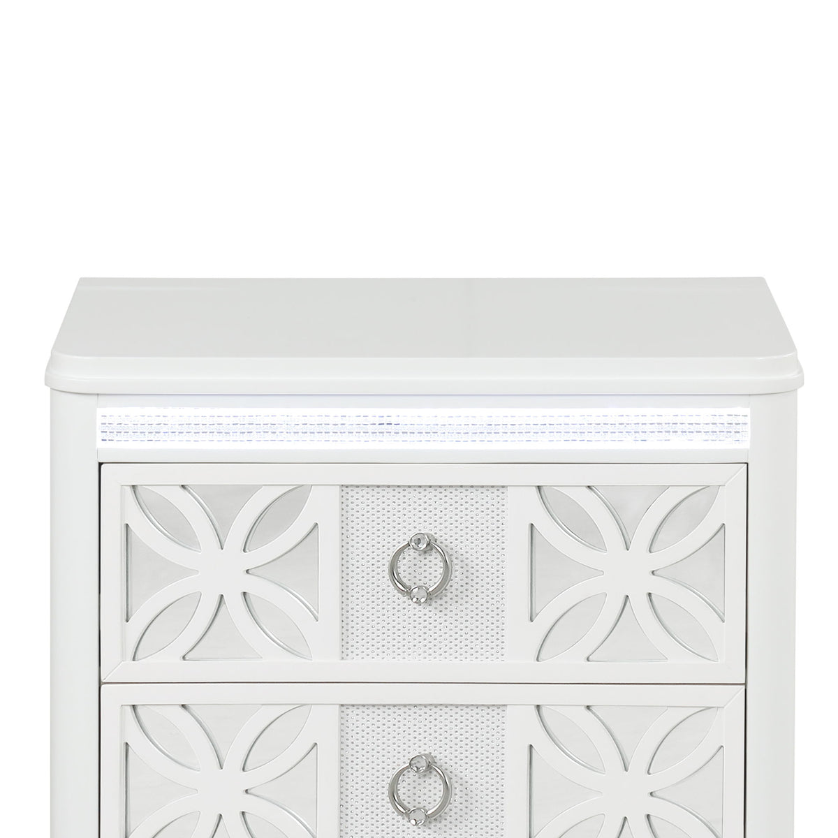 Abigale - 2 Drawer Nightstand With LED - White
