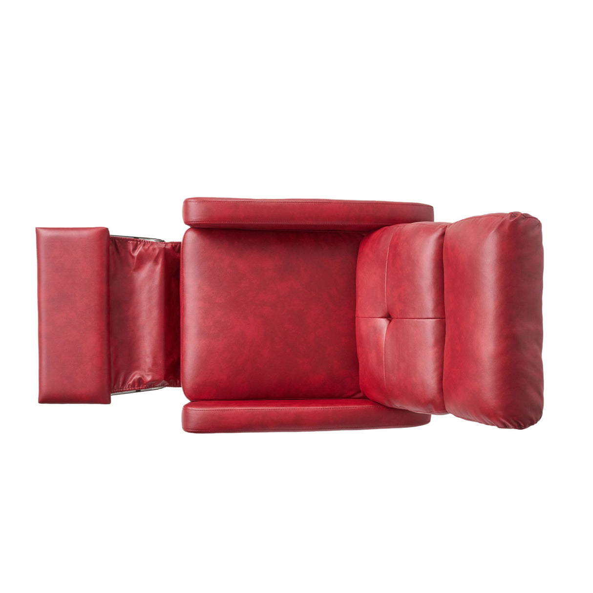 Contemporary Recliner Chair With Lever Mechanism - Red
