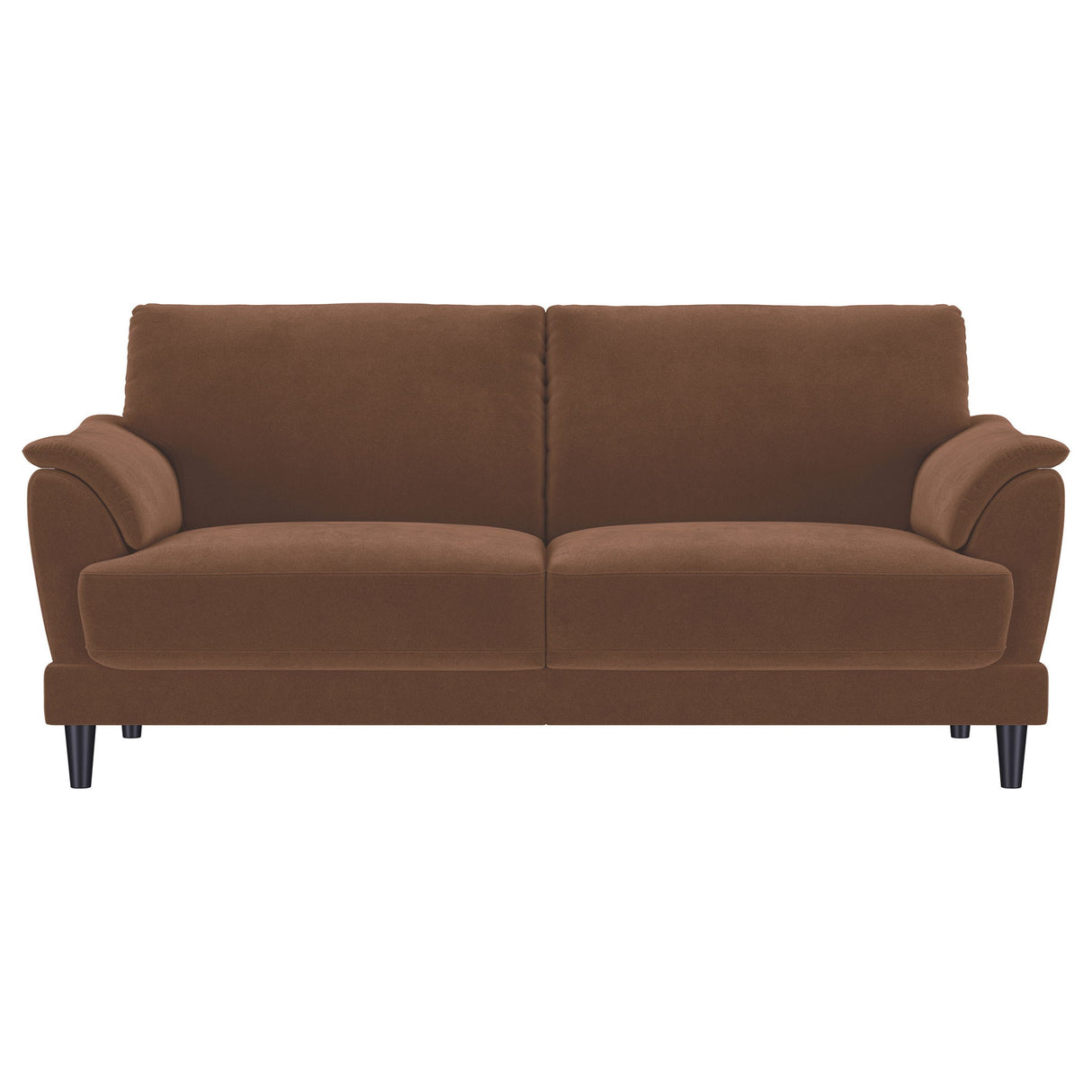Dania - 2 Piece Upholstered Crescent Arm Sofa Set - Rust