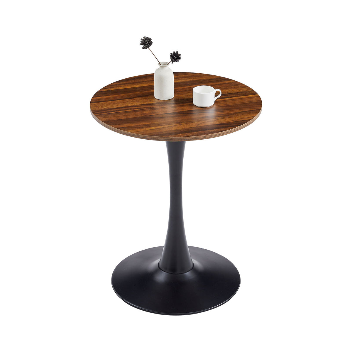Round Dining Table With Tulip Style Base - Natural Wood