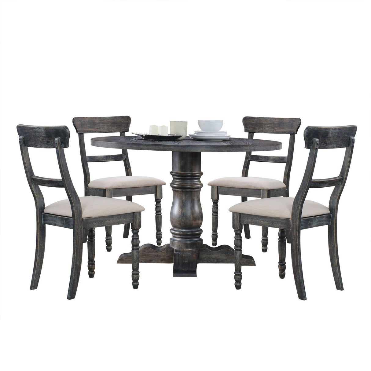 Leventis - Linen Weathered Side Chair (Set of 2) - Light Brown - Chair Sets - Alpine Outlets