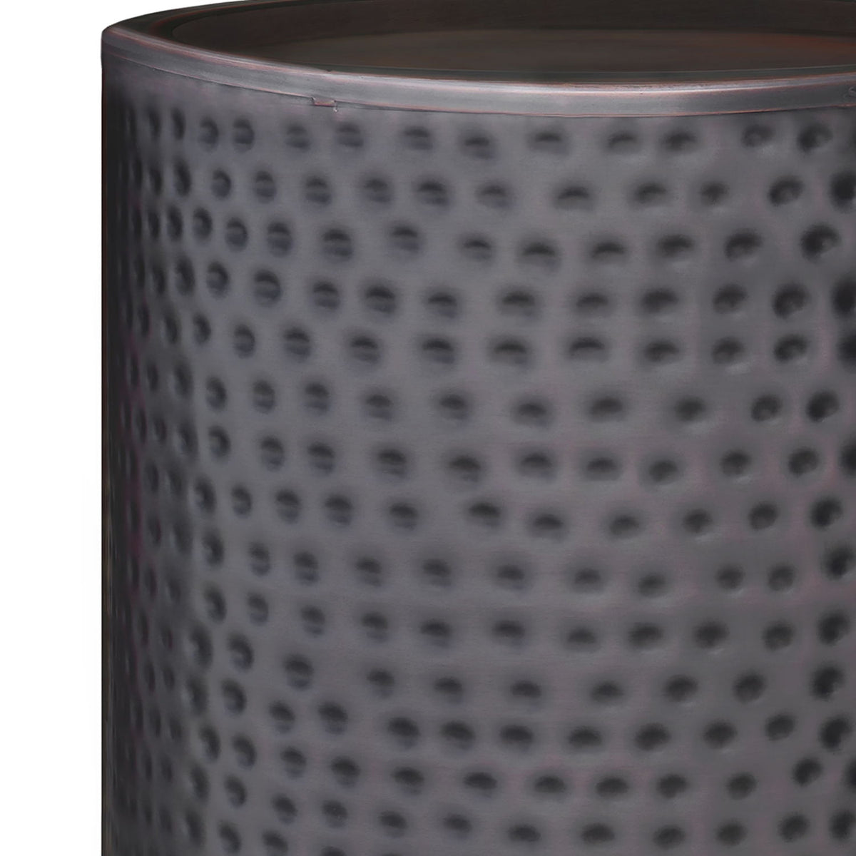Corbin - Side Table - Hammered Antique Copper - Brown