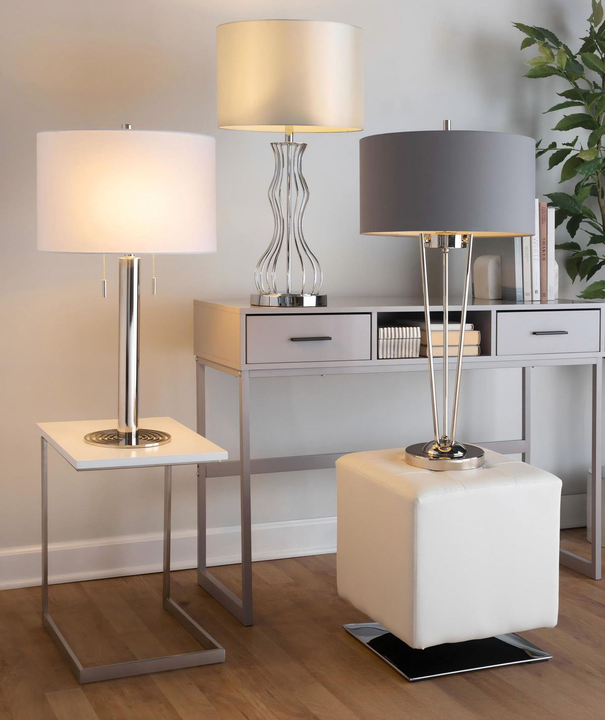Master - 29" Contemporary Table Lamp (Set of 2) - Nickel
