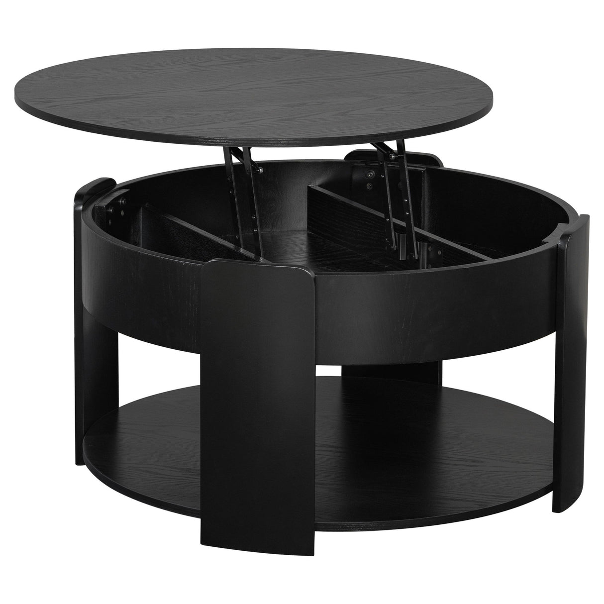 Round Lift Top Coffee Table With Hidden Storage