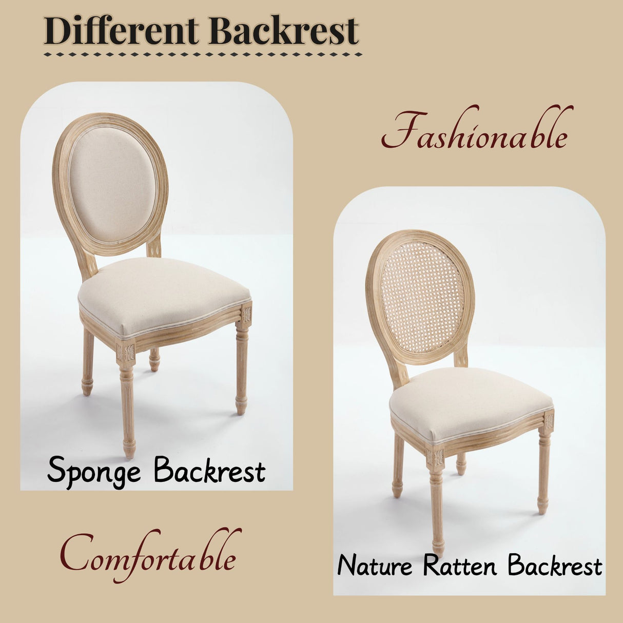 Upholstered With Round Back Dining Chairs (Set of 2)