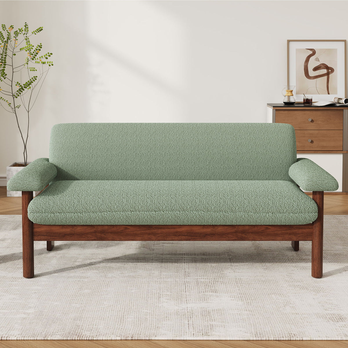 Loveseat Sofa 2 Seater Couch With Armrest Pillows