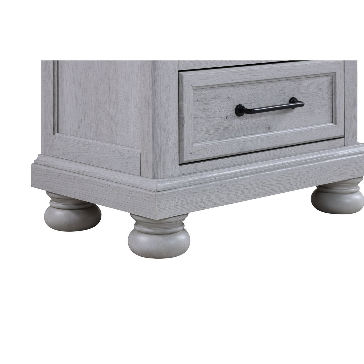 2 Drawer Nightstand With USB Charging Station - Cool Gray