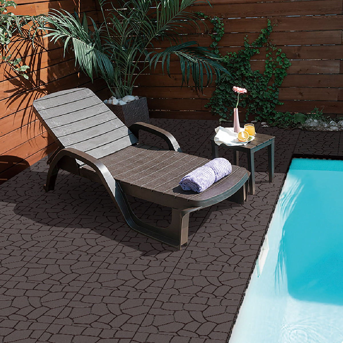 New Stone Texture Patio Deck Tiles, Diy Interlocking Floor Tiles, Easy Installation