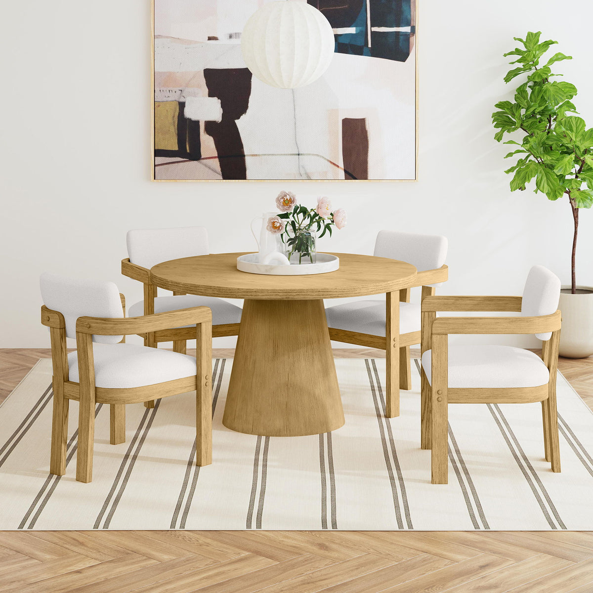 Portland 52-Inch Round Dining Table in Natural
